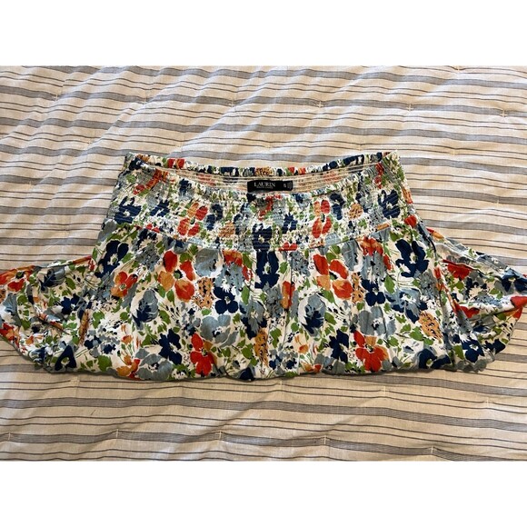 Lauren Ralph Lauren Black Label Tiered A-Line Floral Midi Skirt Size XL - Picture 4 of 10
